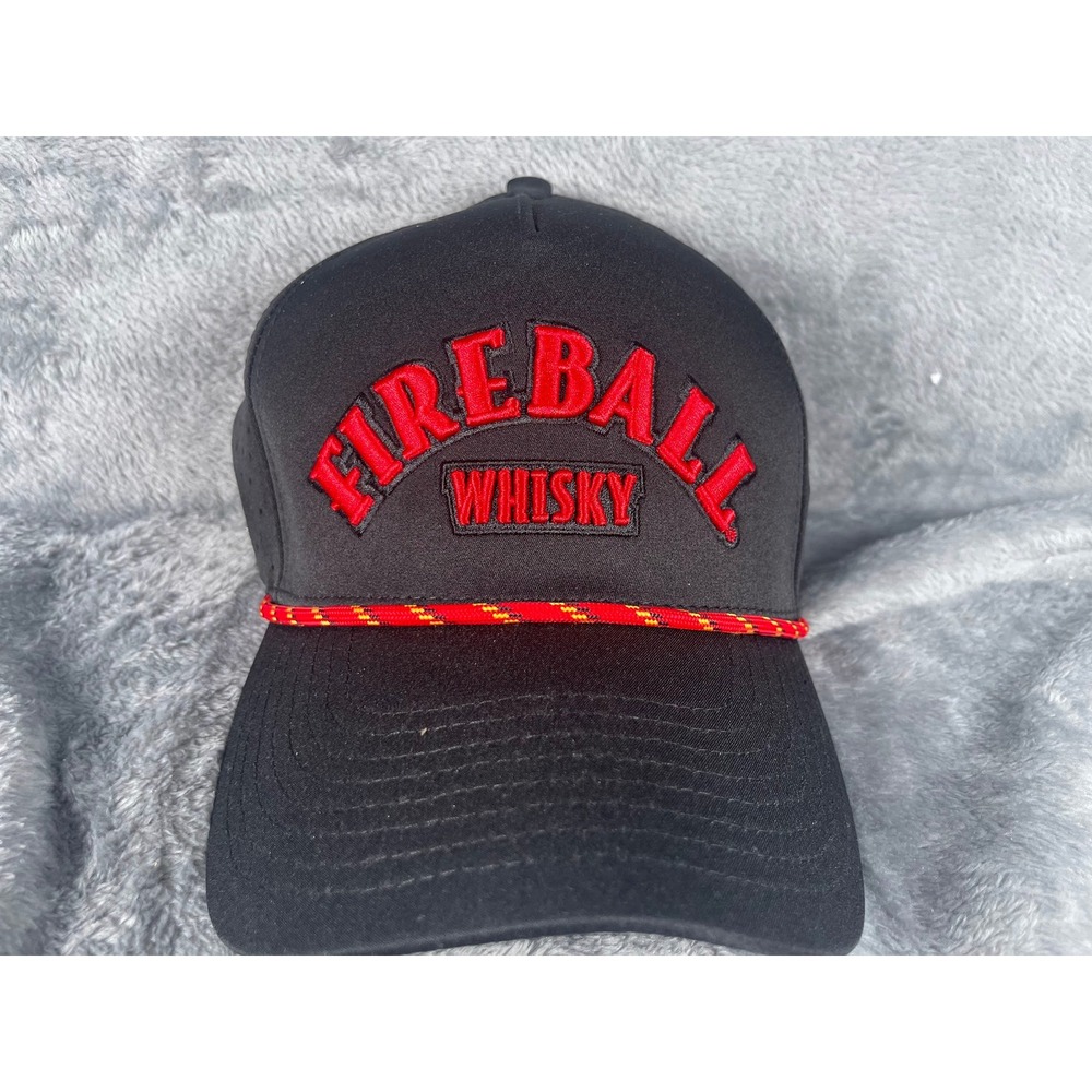 Sunday Swagger Fireball Whisky Black Rope Hat Perforated Snapback Golf Cap